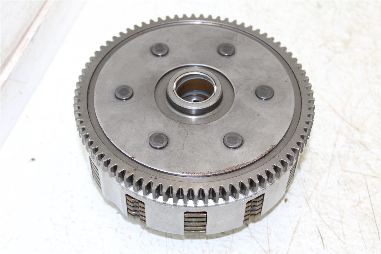 1986 Kawasaki Bayou 300 Clutch Basket Inner Hub Pressure Plate 908G