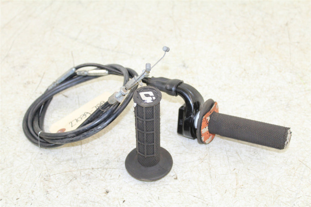 2009 Kawasaki KX 250F Throttle Housing Tube w/ Cables ODI Lock On Grips 27039