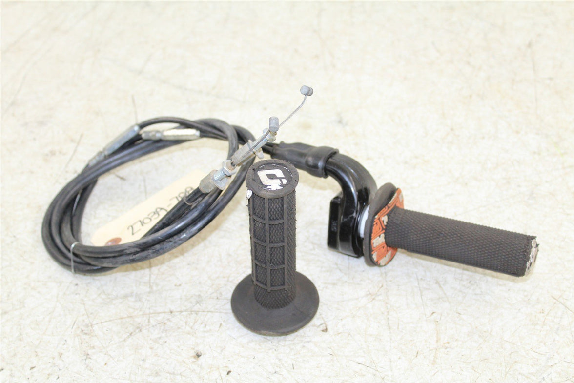 2009 Kawasaki KX 250F Throttle Housing Tube w/ Cables ODI Lock On Grips 27039