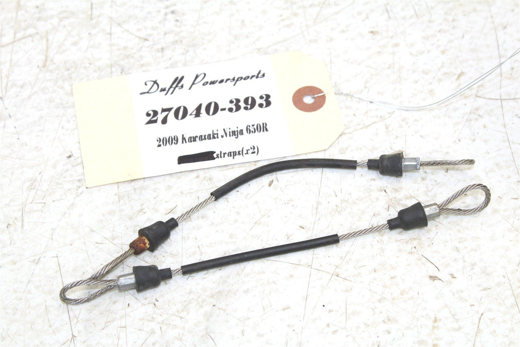 2009 Kawasaki Ninja 650R Rear Helmet Lock Wires Straps 27040