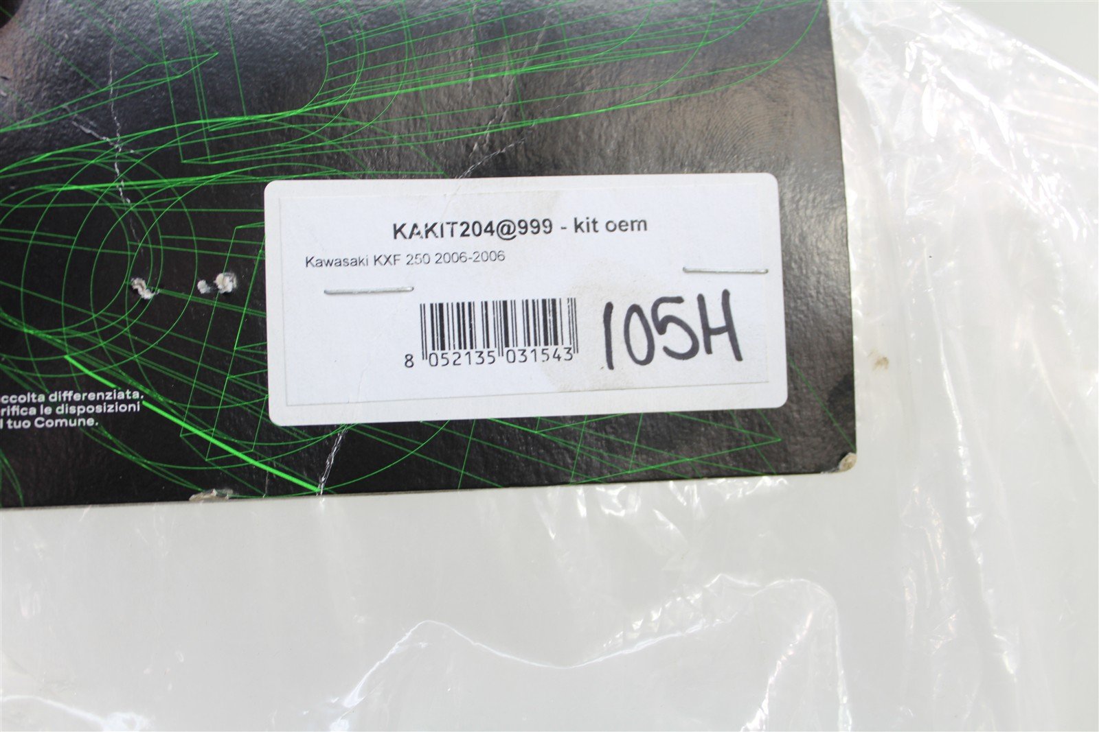 2006 Kawasaki KX 250F UFO Plastics Fender Set Kit Rear Front Number Plates 105H