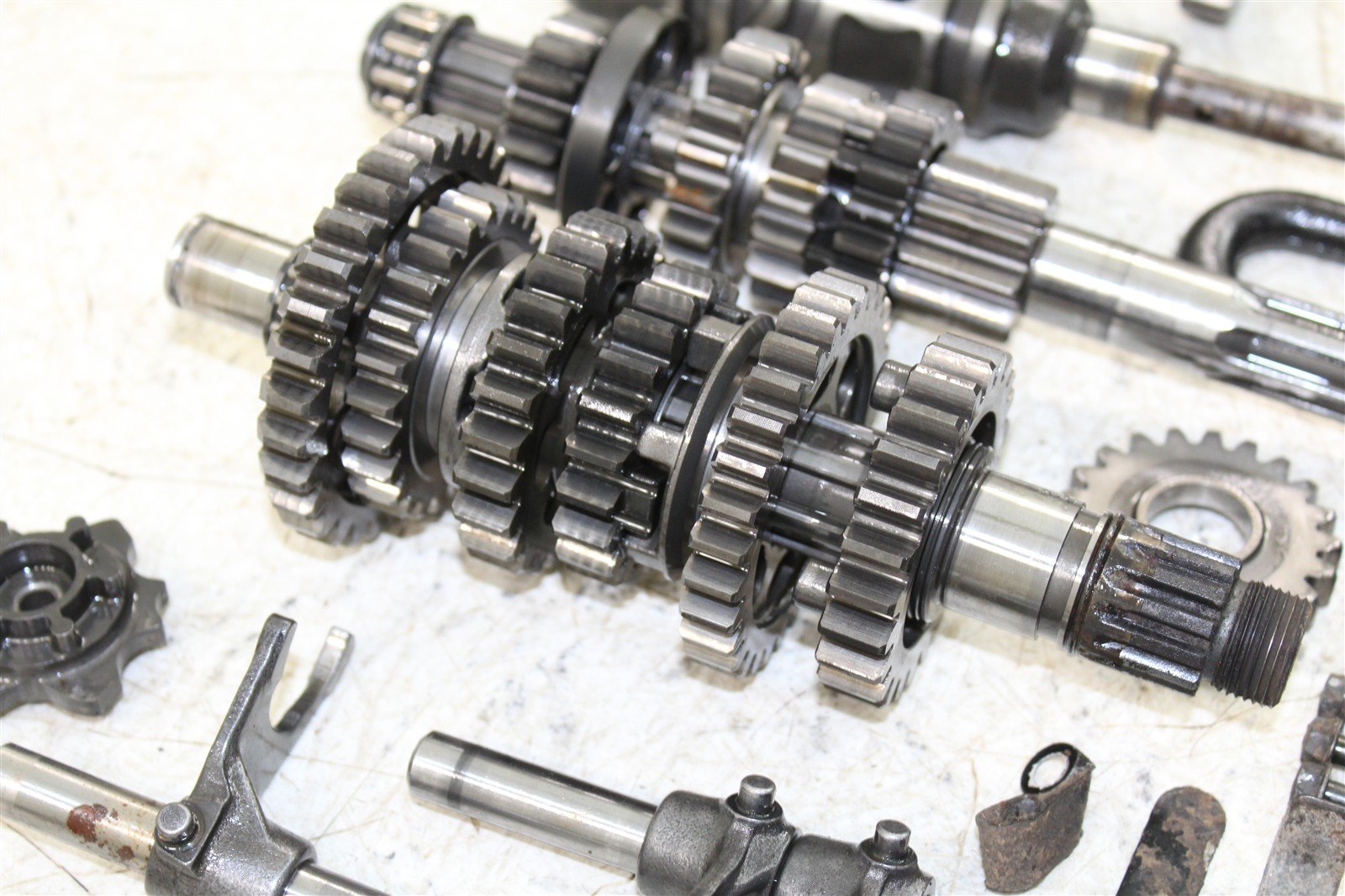 2002 Kawasaki Mojave 250 Transmission Gears Shift Shaft Forks Drum 24061