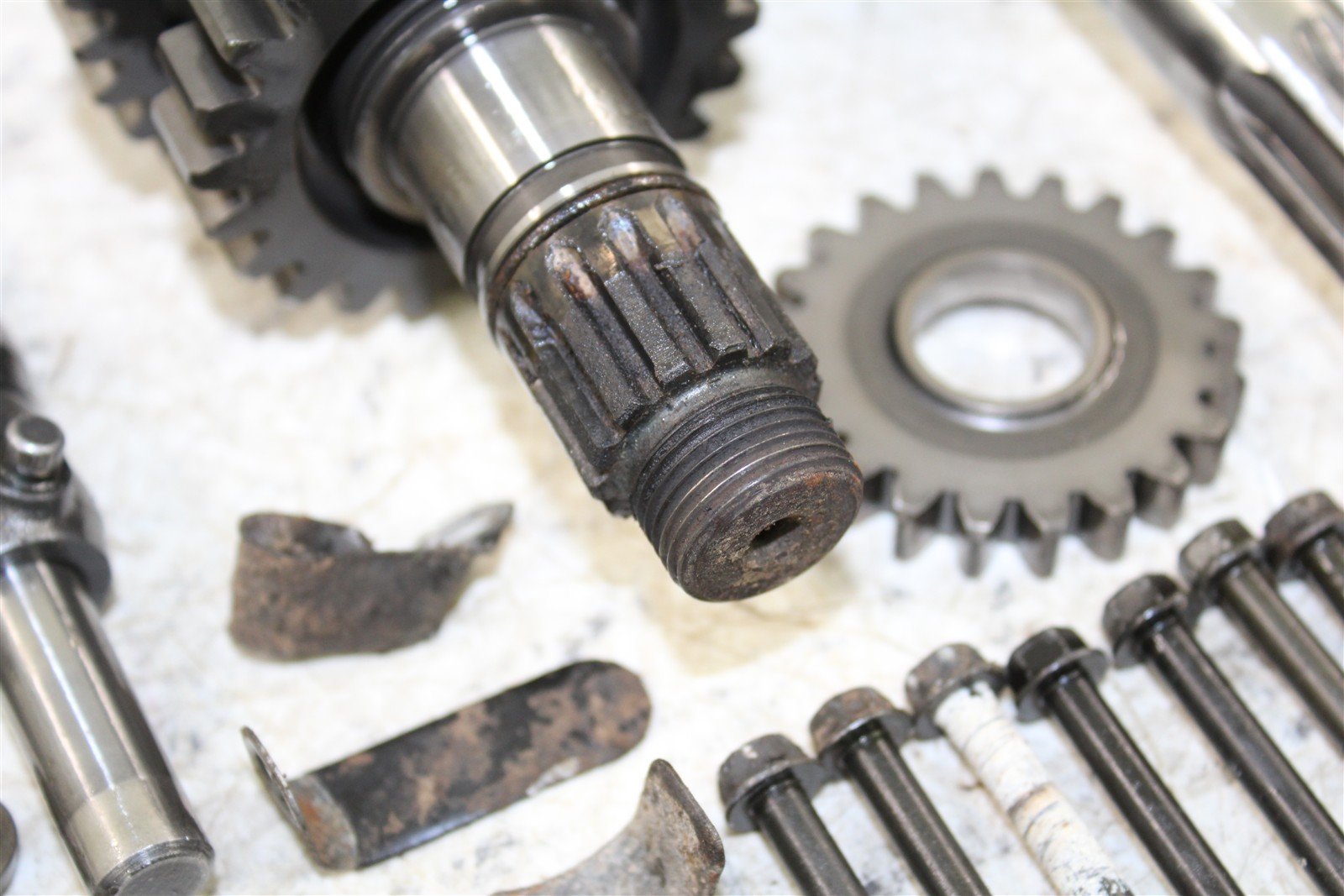 2002 Kawasaki Mojave 250 Transmission Gears Shift Shaft Forks Drum 24061