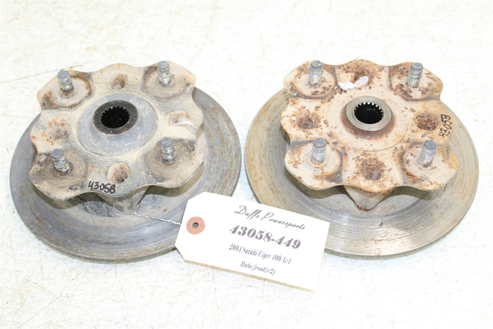 2004 Suzuki Eiger 400 4x4 Front Hubs Brake Rotors 43058