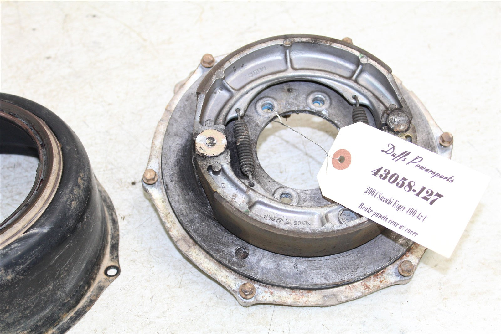 2004 Suzuki Eiger 400 4x4 Rear Brake Drum Backing Plate Panel Hub 43058