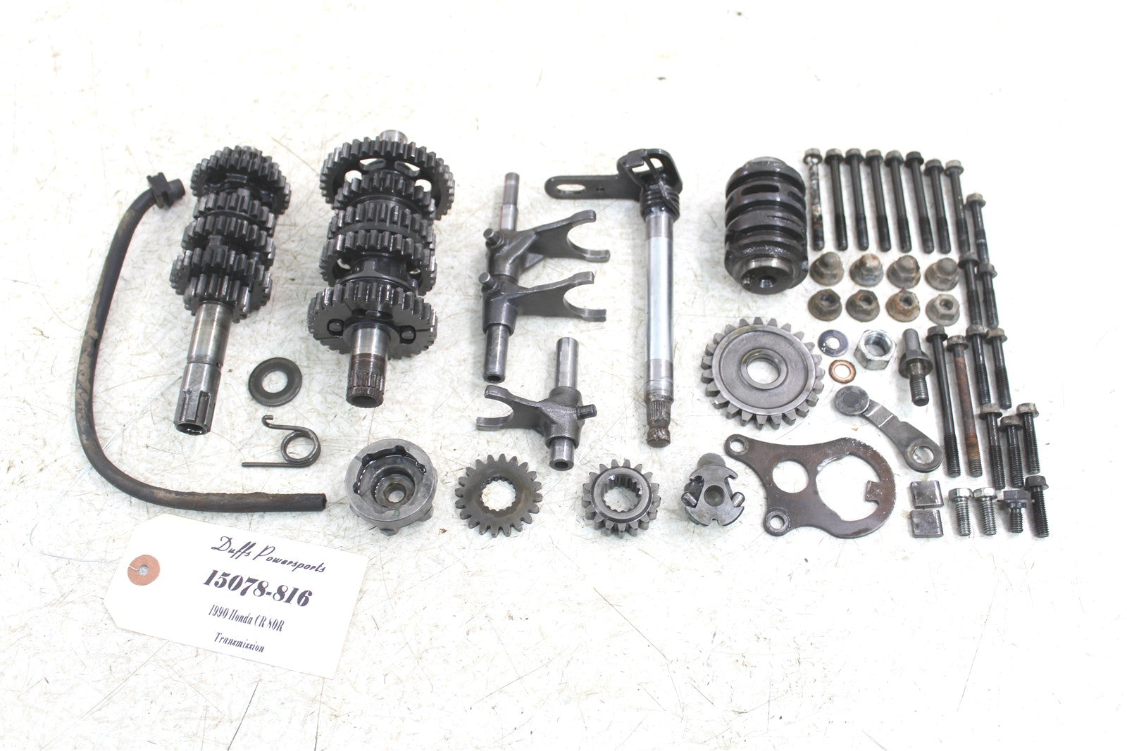 1990 Honda CR 80R Transmission Gears Shaft Shift Drum 15078