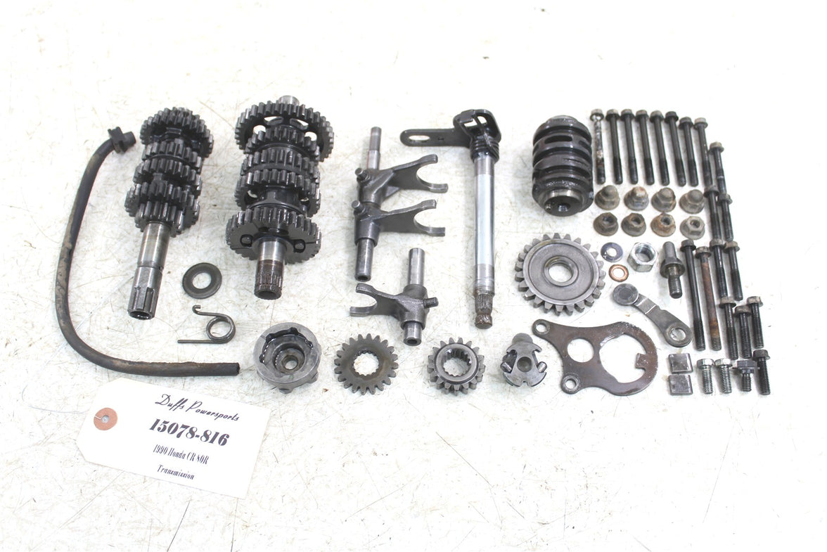 1990 Honda CR 80R Transmission Gears Shaft Shift Drum 15078