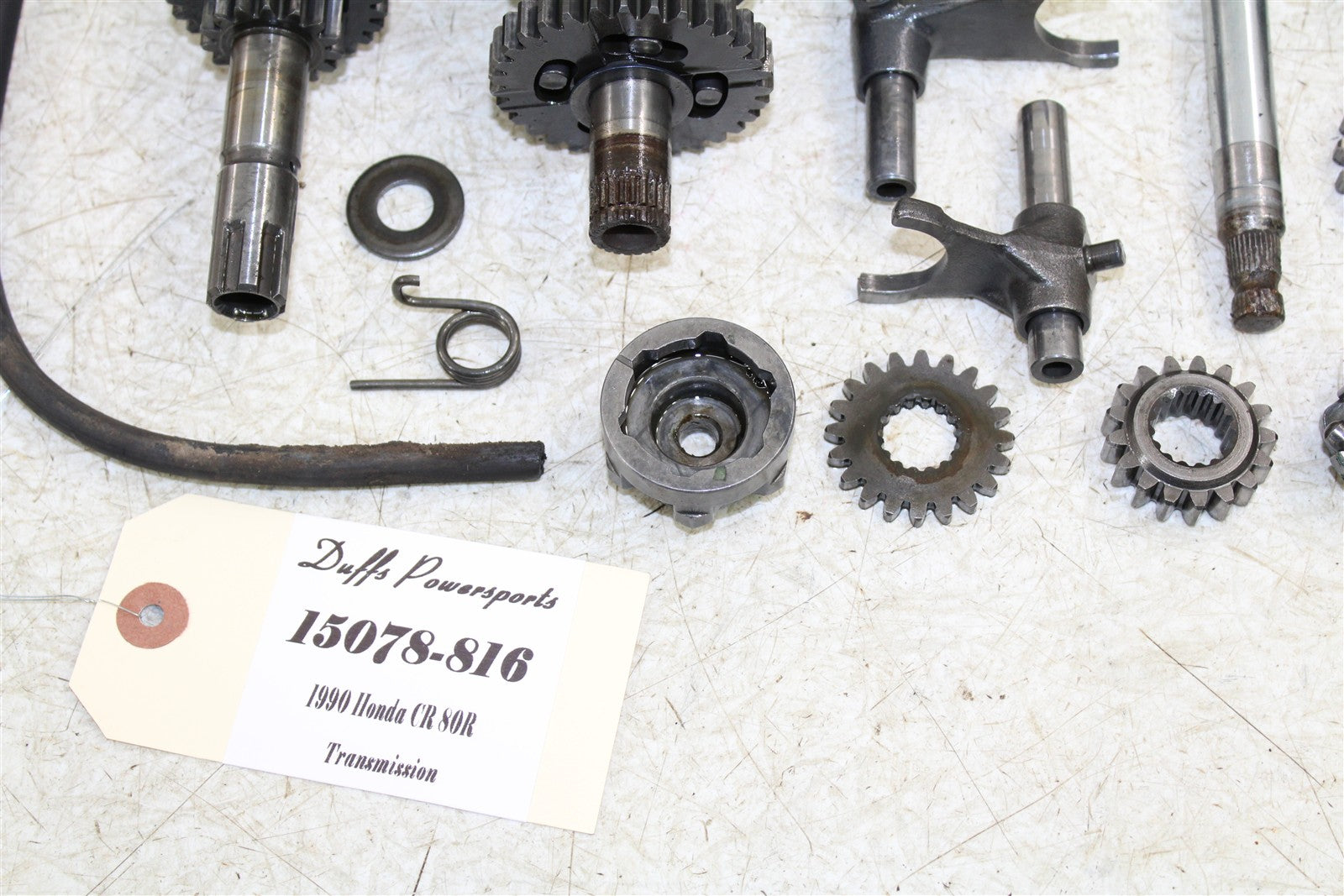 1990 Honda CR 80R Transmission Gears Shaft Shift Drum 15078