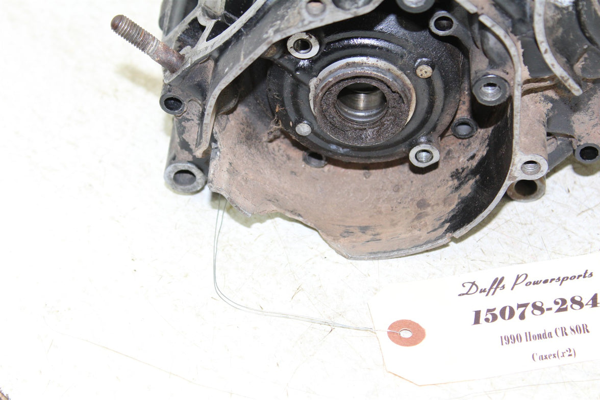 1990 Honda CR 80R Engine Cases Crankcase Motor Left Right 15078