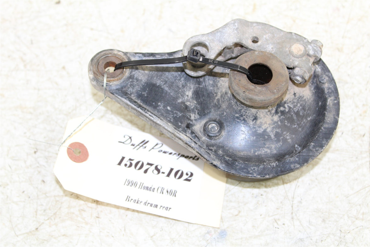 1990 Honda CR 80R Rear Brake Drum Plate Panel Shoes Mount 15078
