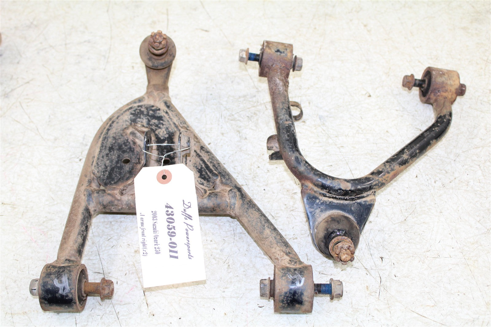 2003 Suzuki Ozark 250 Front Right Control A Arms Upper Lower 43059