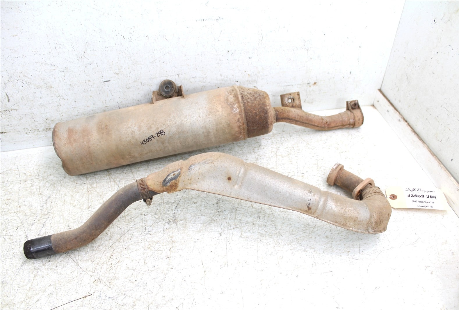 2003 Suzuki Ozark 250 Exhaust Head Pipe Silencer Muffler 43059