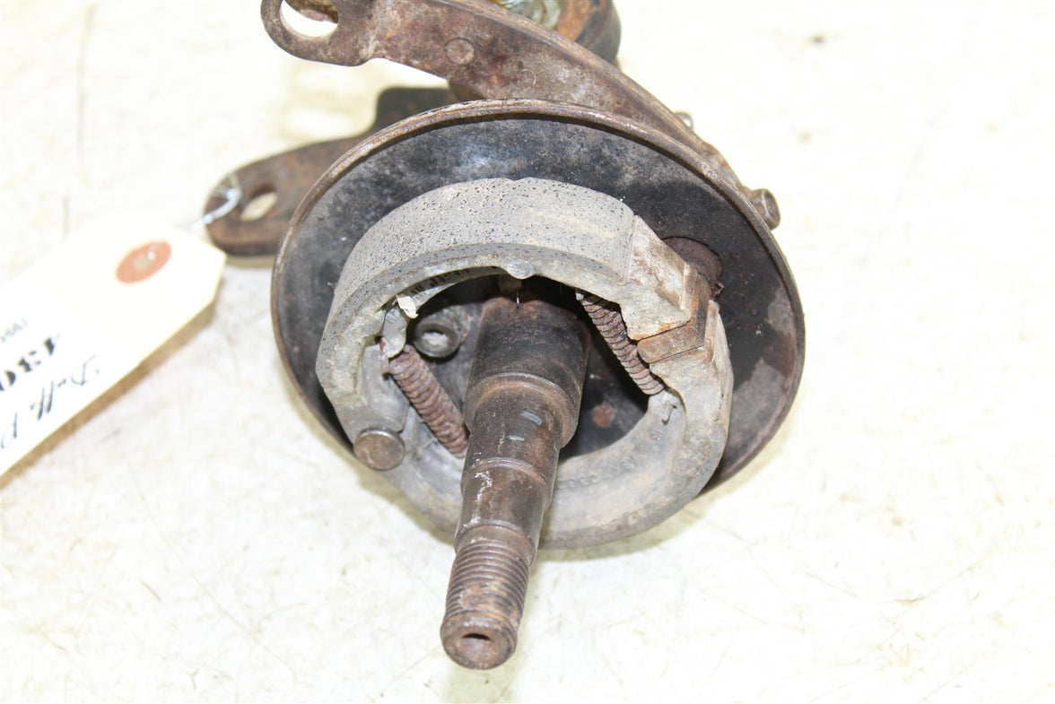1996 Suzuki Quadsport LT 80 Front Left Spindle Knuckle w/ Brake Plate Shoe 43060
