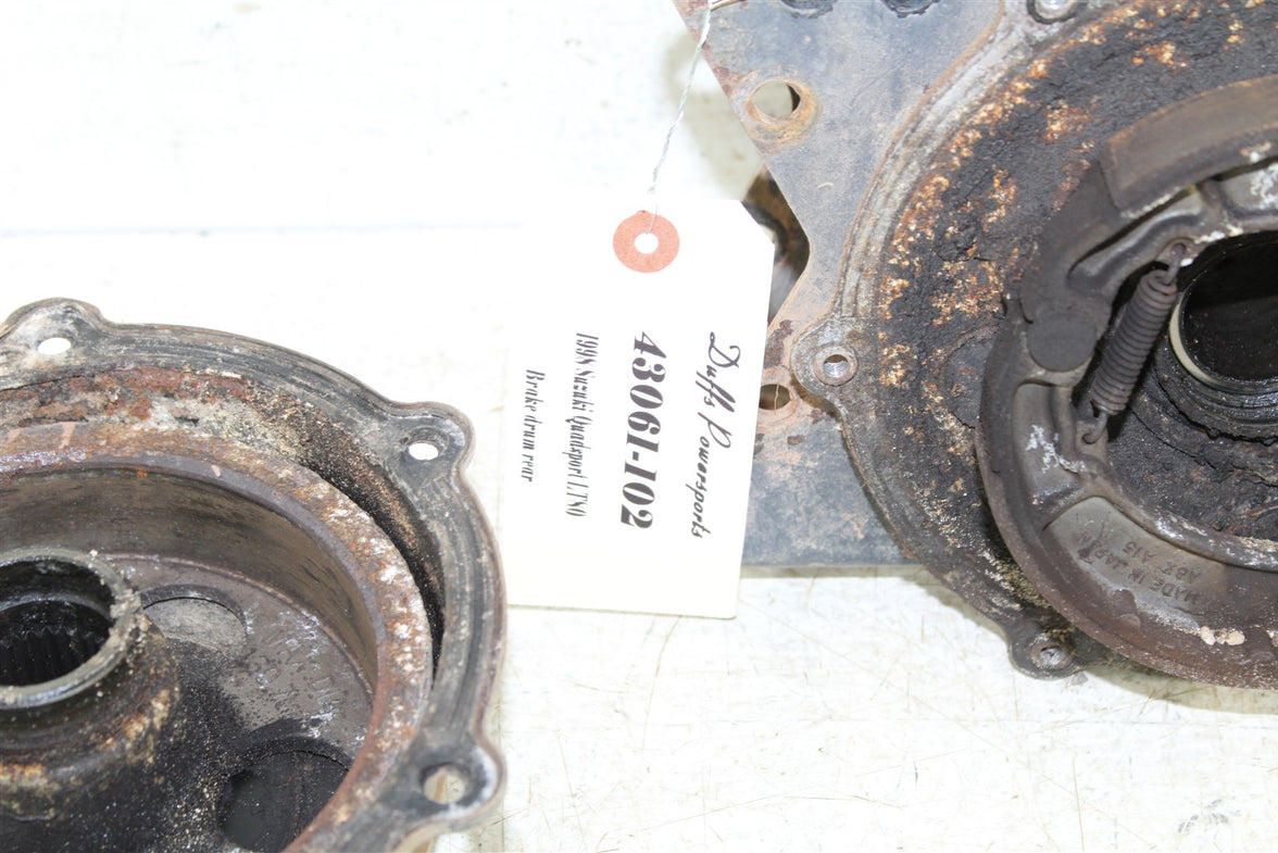 1998 Suzuki Quadsport LT 80 Rear Brake Drum Backing Plate Panel Hub 43061