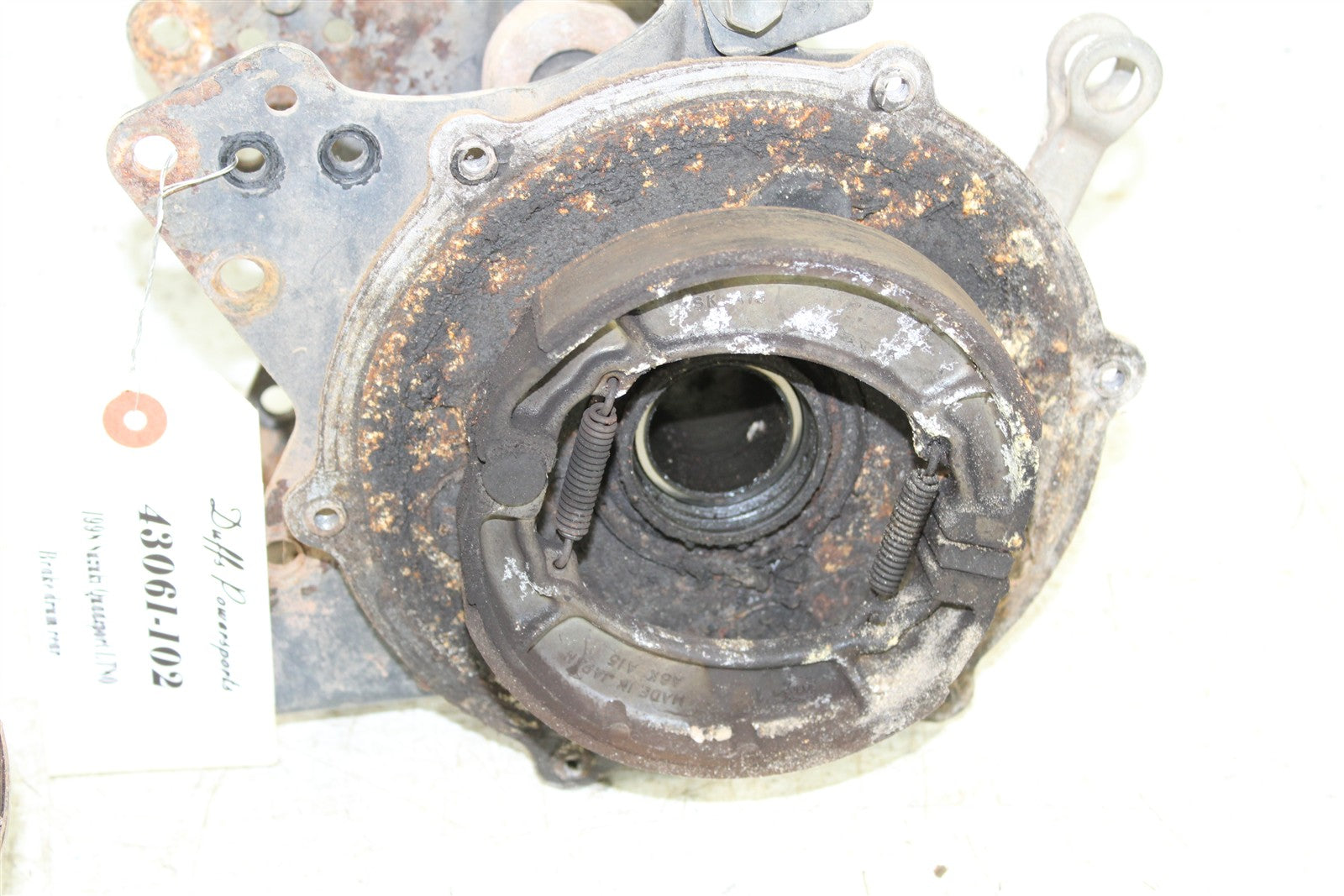 1998 Suzuki Quadsport LT 80 Rear Brake Drum Backing Plate Panel Hub 43061
