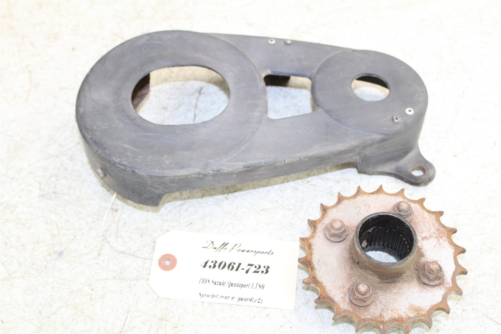 1998 Suzuki Quadsport LT 80 Rear Sprocket Mount Hub w/ Chain Guard 43061