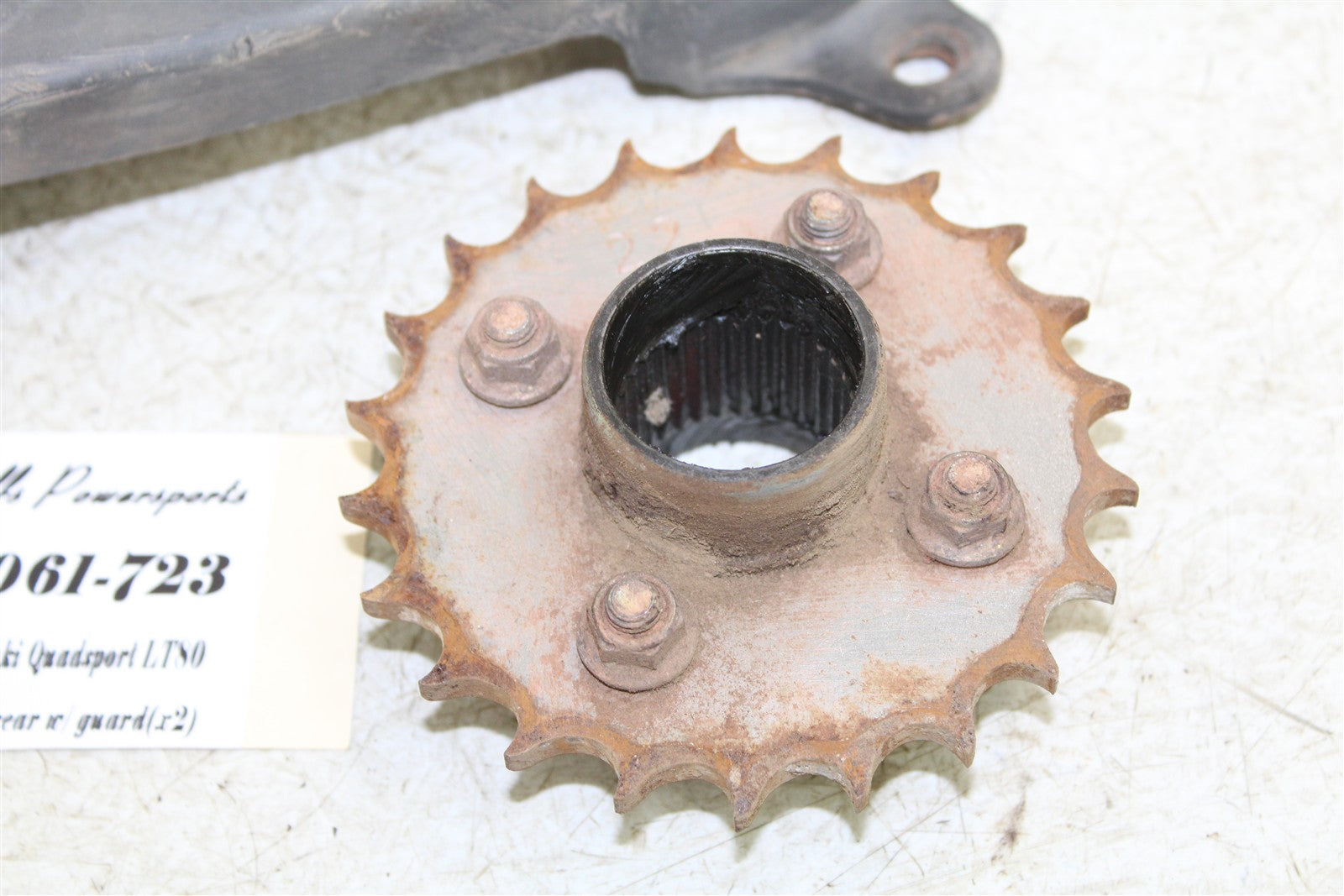 1998 Suzuki Quadsport LT 80 Rear Sprocket Mount Hub w/ Chain Guard 43061