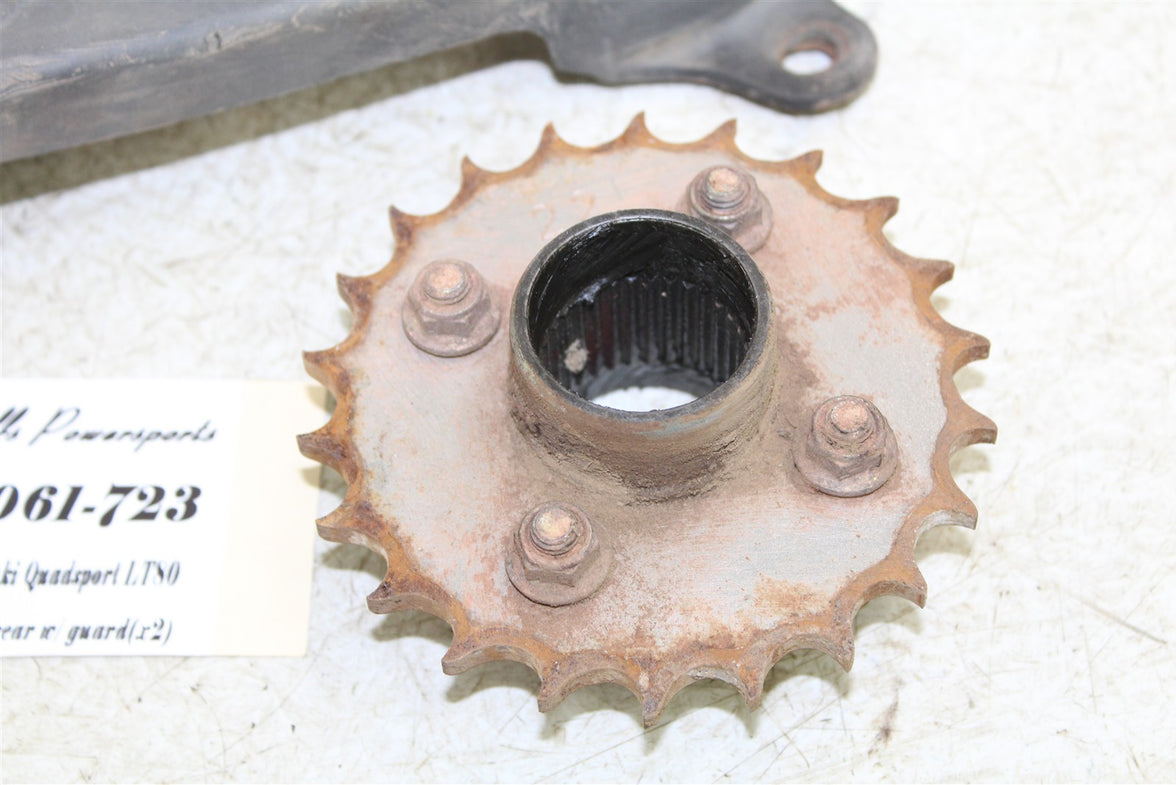 1998 Suzuki Quadsport LT 80 Rear Sprocket Mount Hub w/ Chain Guard 43061