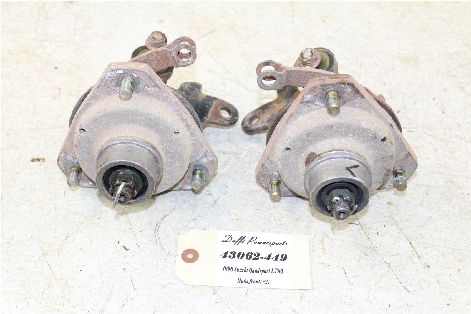 1996 Suzuki Quadsport LT 80 Front Hubs Brake Drums w/ Spindle Knuckles 43062