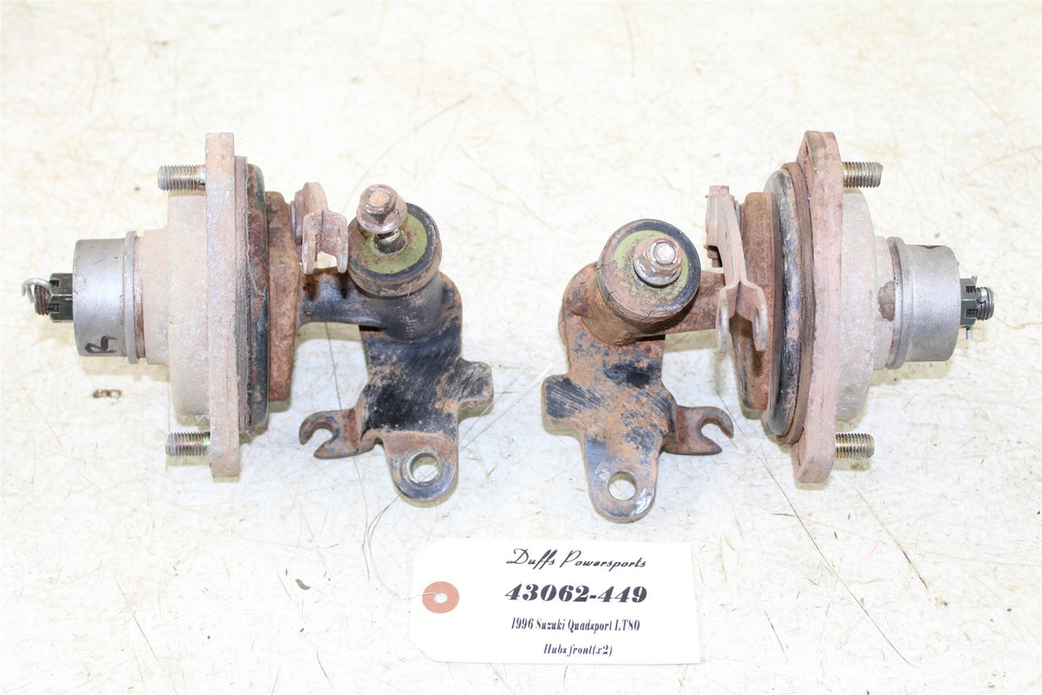1996 Suzuki Quadsport LT 80 Front Hubs Brake Drums w/ Spindle Knuckles 43062