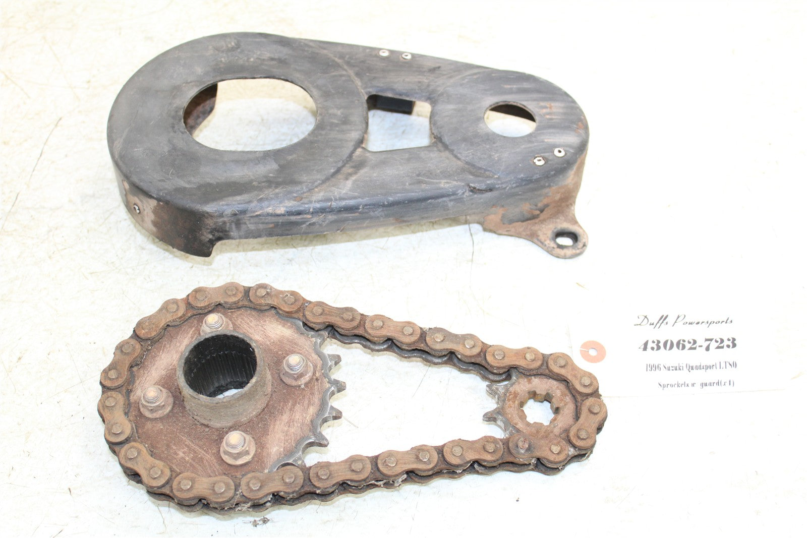 1996 Suzuki Quadsport LT 80 Rear Sprocket Mount Hub w/ Chain Guard 43062
