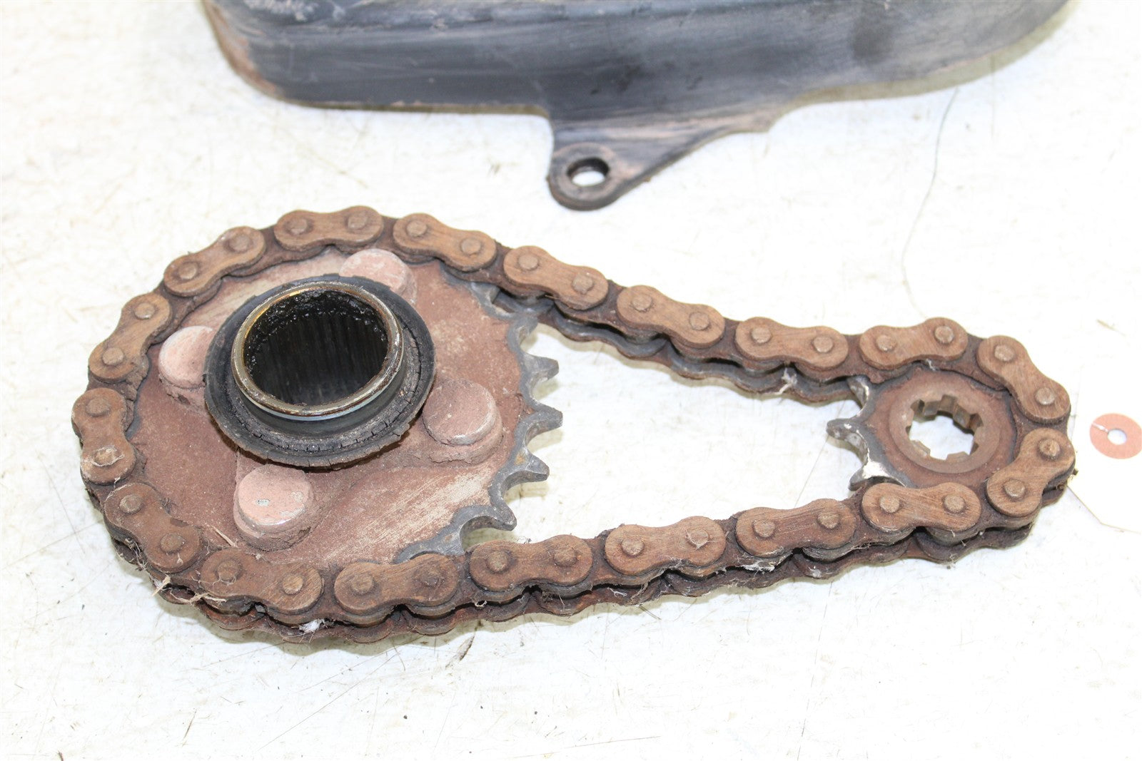1996 Suzuki Quadsport LT 80 Rear Sprocket Mount Hub w/ Chain Guard 43062