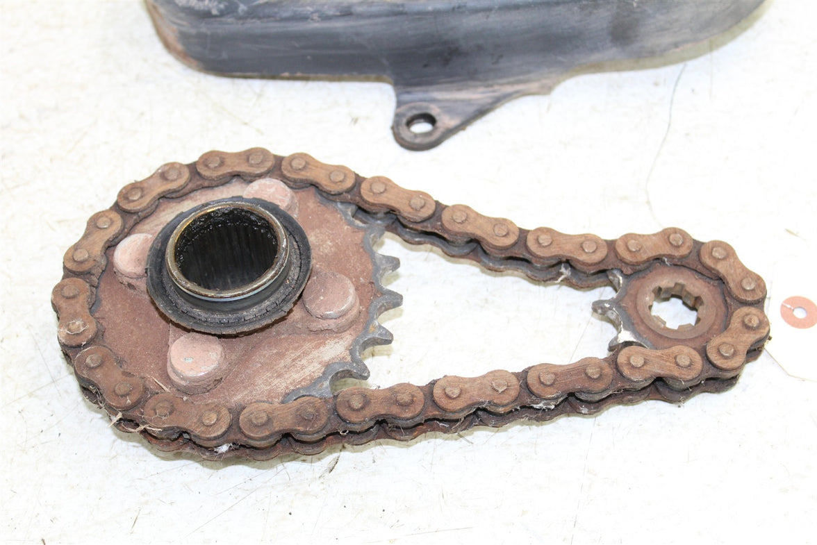 1996 Suzuki Quadsport LT 80 Rear Sprocket Mount Hub w/ Chain Guard 43062