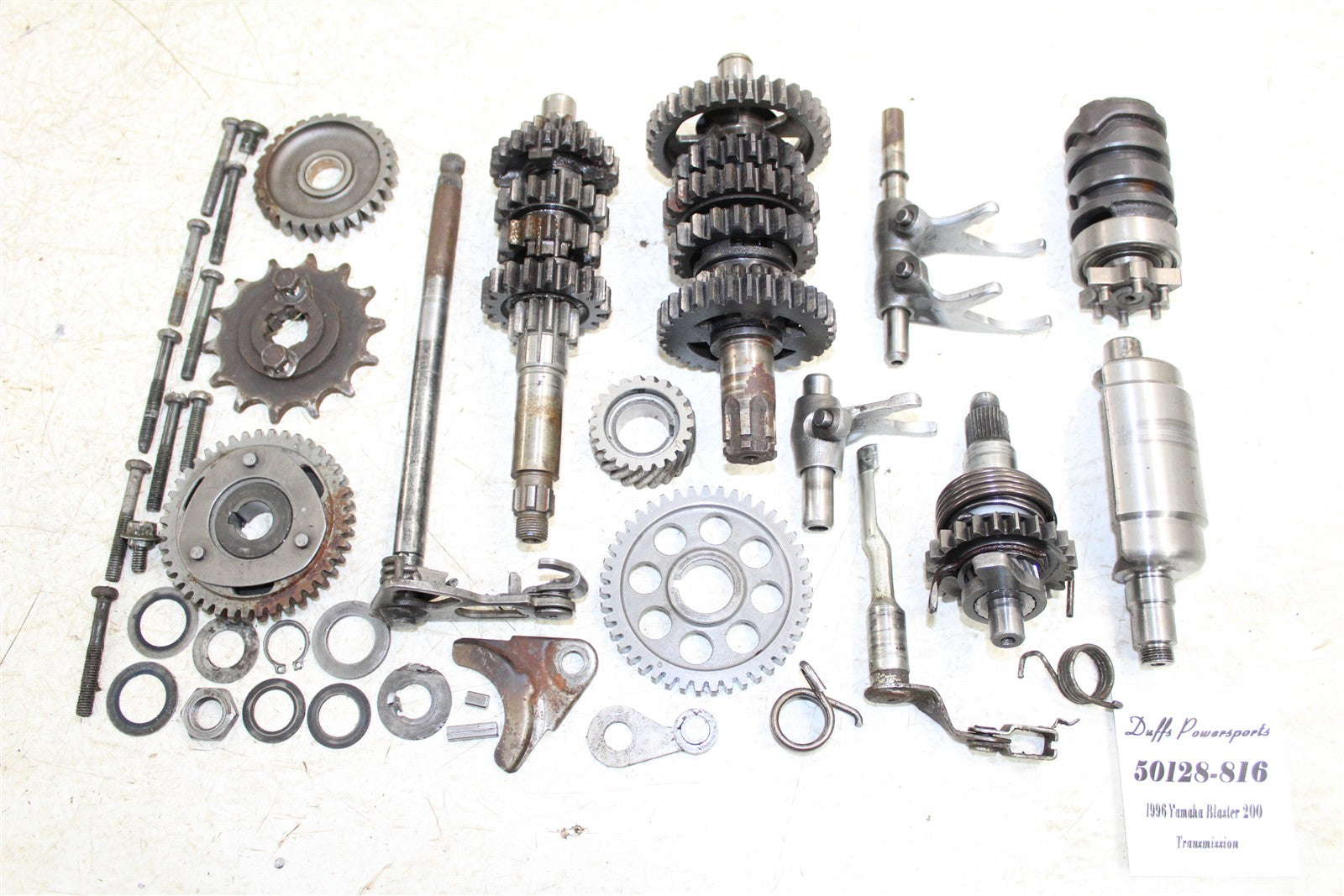 1996 Yamaha Blaster 200 Transmission Gears Shift Shaft Forks Drum 50128