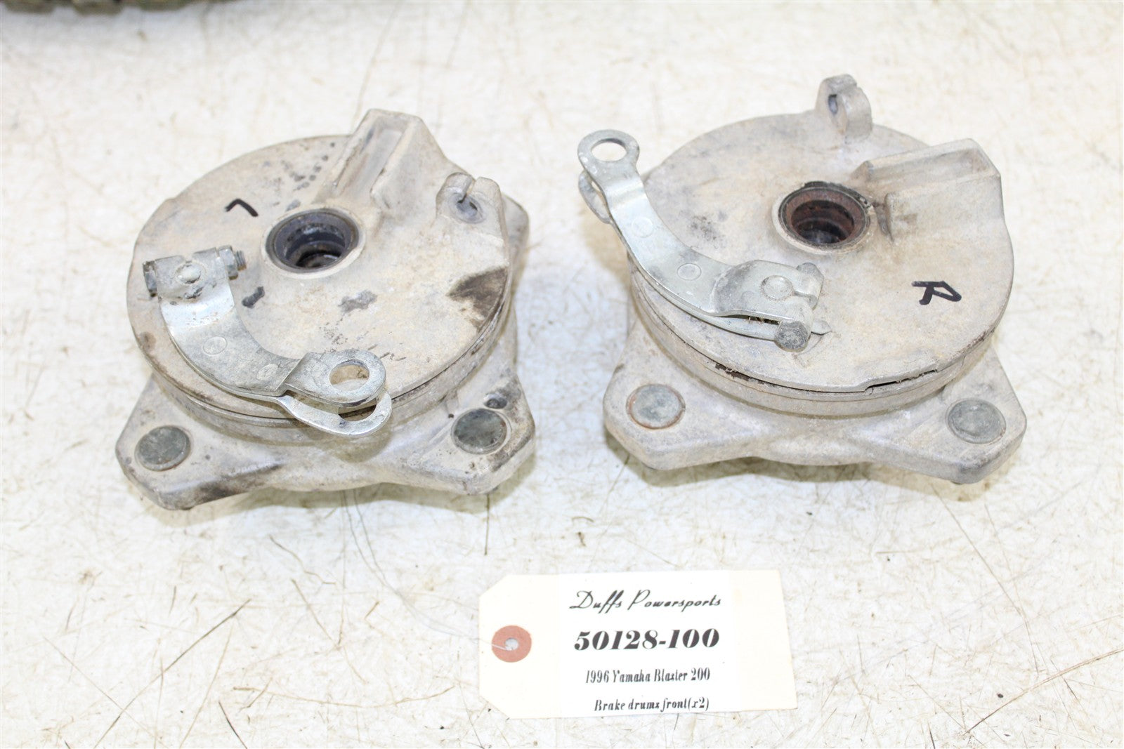 1996 Yamaha Blaster 200 Front Brake Drums Backing Plates Panel Hubs 50128