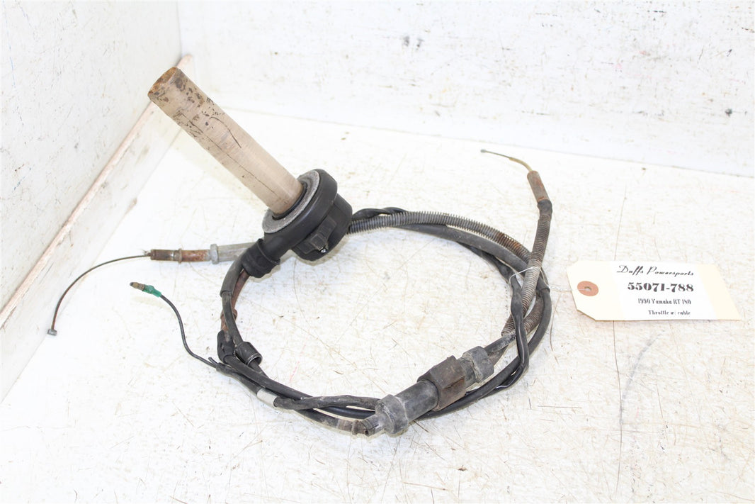 1990 Yamaha RT 180 Throttle Housing Tube w/ Cable 55071