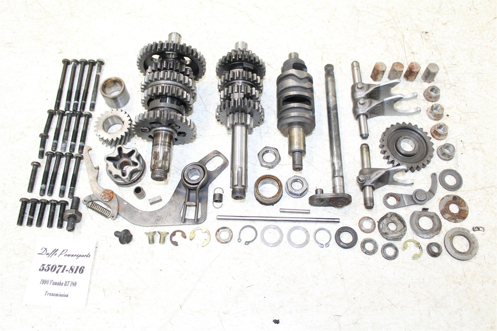 1990 Yamaha RT 180 Transmission Gears Shaft Shift Drum 55071