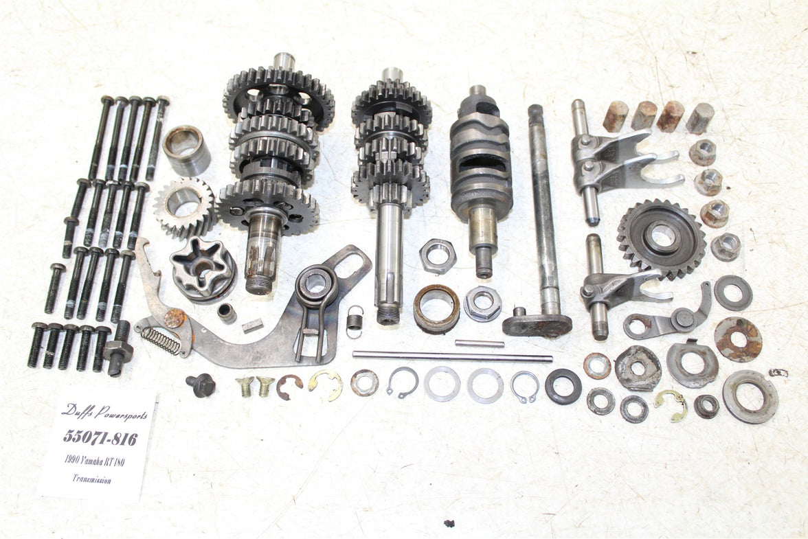 1990 Yamaha RT 180 Transmission Gears Shaft Shift Drum 55071