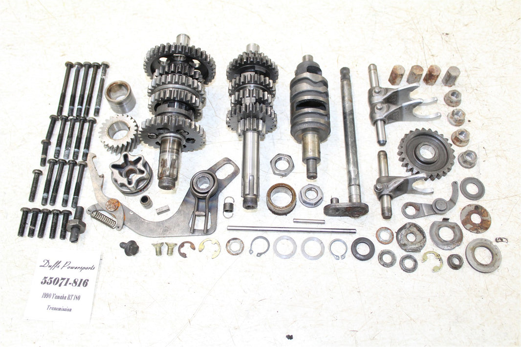 1990 Yamaha RT 180 Transmission Gears Shaft Shift Drum 55071