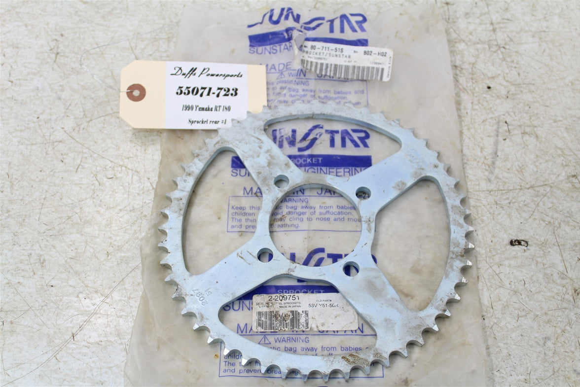 1990 Yamaha RT 180 Sunstar Rear Sprocket 51 Teeth 55071