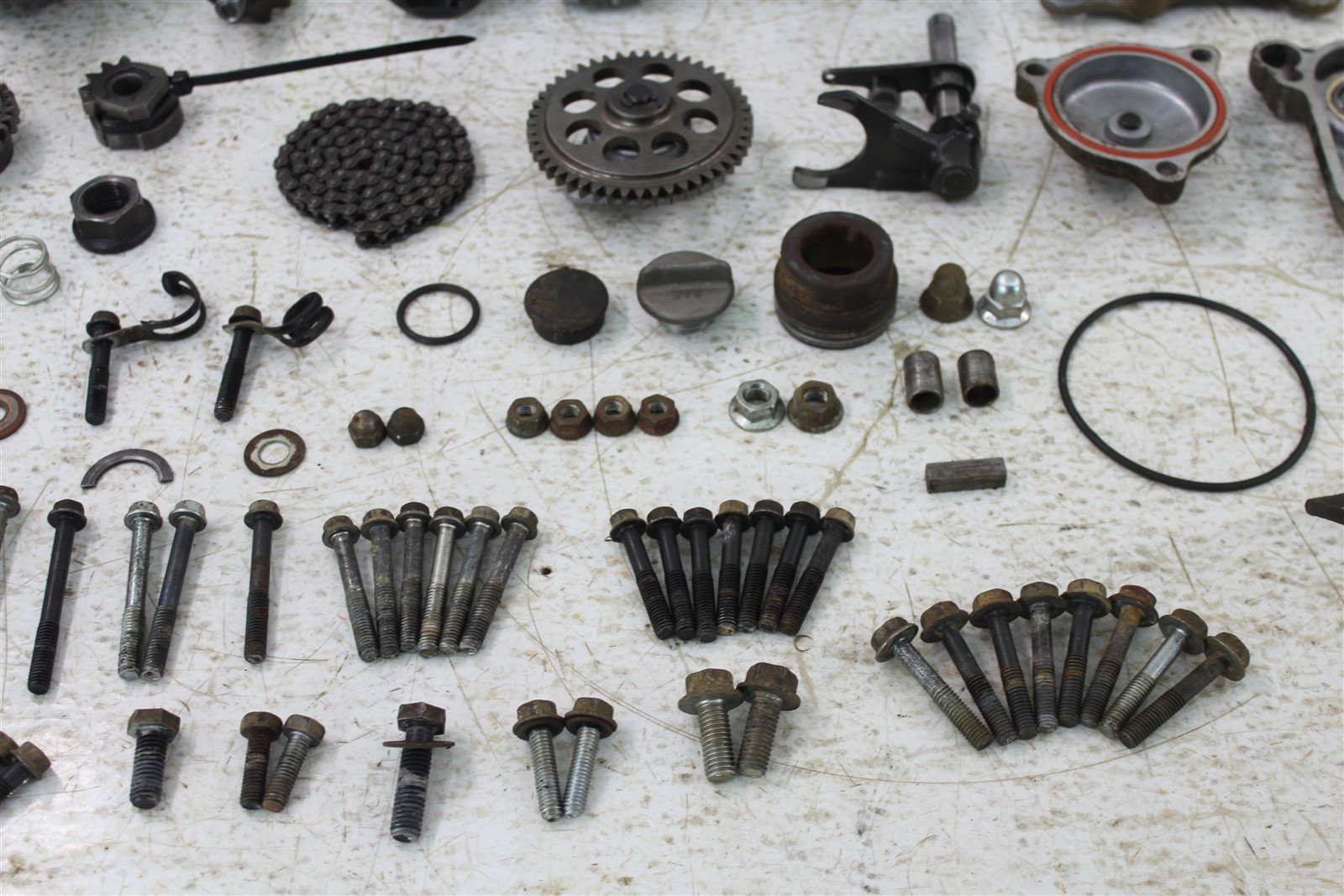1992 Suzuki Quadrunner LT 160 Transmission Gears Shaft Shift Drum Forks