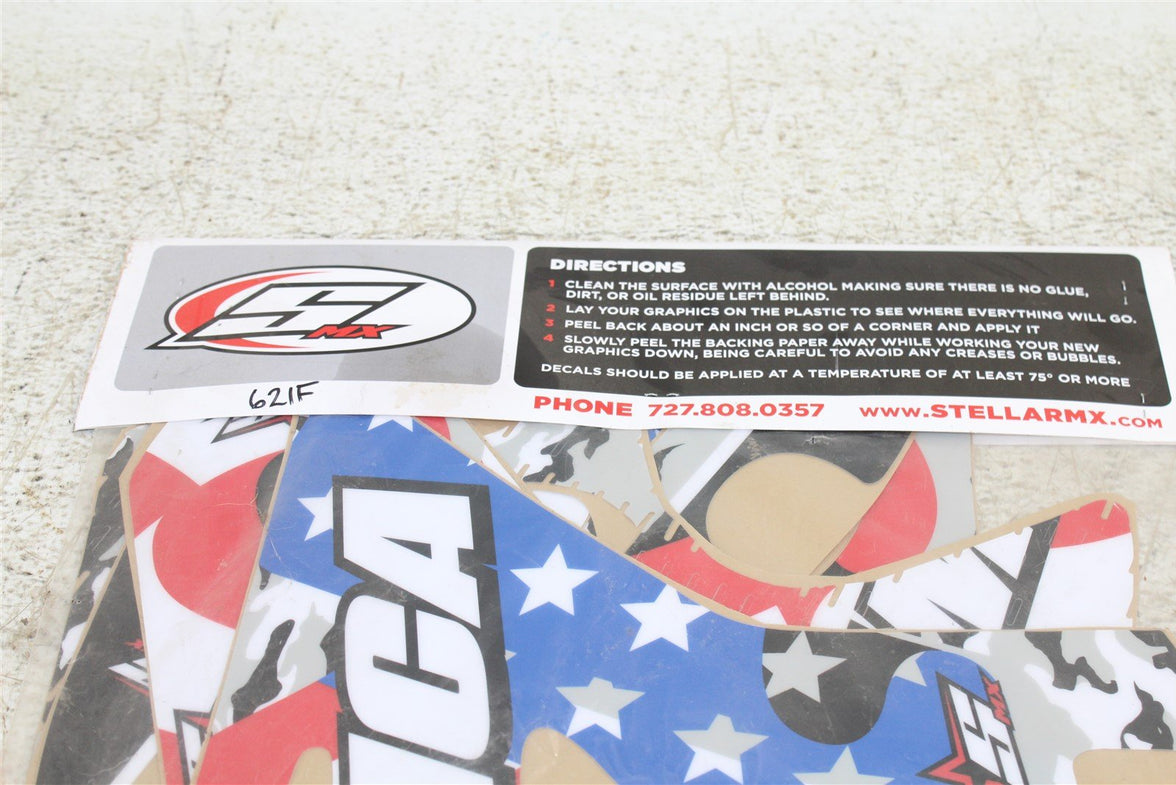 SMX Stellar MX America Red White Blue Graphics Kit 2015-2020 Yamaha YZ 250 YZ250